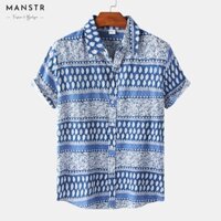 Áo Sơ Mi Nam Ngắn Tay Gài Nút Họa Tiết Thổ Cẩm Plus Thời Trang Mùa Hè 2022
