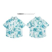 Áo Sơ Mi Nam Ngắn Tay Hoa nhỏ đẹp trai thời trang mùa hè Áo Khoác Nam rộng rãi Size Lớn Áo sơ mi thường ngày phong cách Hồng Kông Hawaii dễ phối