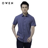 Áo sơ mi Nam ngắn tay Owen Bamboo Regular Fit Navy xám xanh - AR220049NT