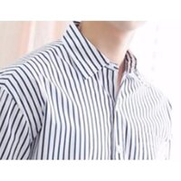 Áo sơ mi nam ngắn tay - Sọc xanh navy,XL