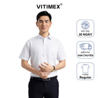 Áo Sơ Mi Nam Ngắn Tay VITIMEX ARC7801, Chất Liệu Mền Mịn, Phom Rộng, Thiết Kế Kẻ Sang Trọng