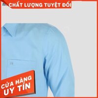 Áo sơ mi nam Novelty dài tay trơn màu xanh da trời nhạt NSMMMNMTCR191274D