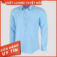 Áo sơ mi nam Novelty dài tay trơn màu xanh da trời nhạt NSMMMNMTCR191274D