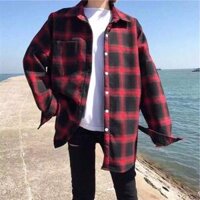 Áo  sơ mi nam nữ đều mặc được, sọc caro Flannel đen,trắng,xanh đen, đen đỏ, phong cách năng động Hàn Quốc