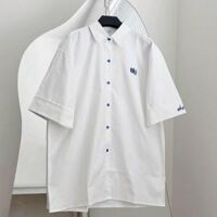 ÁO SƠ MI NAM NỮ KIỂU OH THÊU LOGO TRẺ TRUNG NĂNG ĐÔNG HOTTRENDTP - TRẮNG - XL
