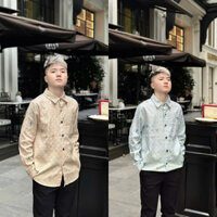 Áo Sơ Mi Nam Nữ Lờ Vê Đính Đá Tràn Thân Chất Vải Thô Lụa Form Dáng Cực Nét - Áo Sơ Mi Nam Nữ Hot Hot Dễ Phối Đồ