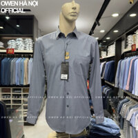 Áo sơ mi nam Owen màu xanh đậm regular fit vạt bầu vải sợi tre AR250088DT