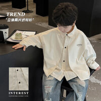 Áo sơ mi nam phong cách Hàn Quốc Áo sơ mi giả hai lớp mẫu nhà thiết kế dành cho trẻ em vừa và lớn mẫu mới mùa thu [cxj]