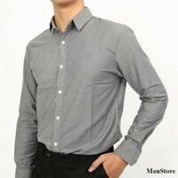 Áo Sơ Mi Nam Phong Cách Màu Ghi Xám