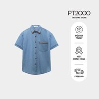 Áo sơ mi nam PT2000 tay ngắn, vải cotton jean, form Regular (SMM-M92)