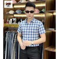 Áo sơ mi nam quảng châu cao cấp kẻ caro cộc tay mã K37