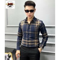 Áo sơ mi nam quảng châu cao cấp kẻ BBR dài tay  mã V49