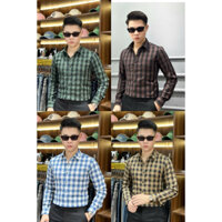 Áo sơ mi nam quảng châu cao cấp kẻ ô nhỏ