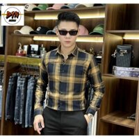 Áo sơ mi nam quảng châu cao cấp kẻ karo dài tay mã V17