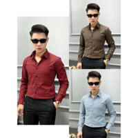 Áo Sơ Mi Nam Quảng Châu Cao Cấp Kẻ Caro Dài Tay V44