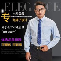 Áo Sơ Mi Nam size Lớn Áo sơ mi trắng cho người mập gia tăng dài tay rộng rãi cho người mập