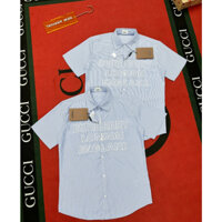 Áo sơ mi nam SM04 chất lụa mềm mịn cho nam và nữ chữ in kẻ phối sọc