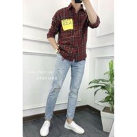 Áo sơ mi nam sọc ca rô bụi