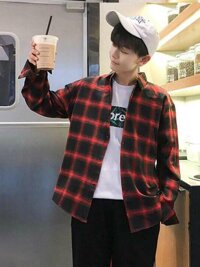 Áo sơ mi nam sọc caro - Đỏ