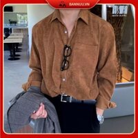 Áo Sơ Mi Nam Tay Dài áo sơ mi nữ Thời Trang sơ mi nữ form rộng Trẻ Trung áo sơ mi unisex phong cách Hàn Quốc áo sơ mi nhung tăm nam bông áo sơ mi nam màu đặc sơ mi nữ form rộng