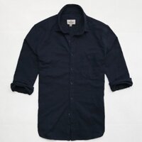 Áo sơ mi nam tay dài cao cấp American Eagle xanh đen vải oxford dày