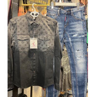 Áo sơ mi nam tay dài mẫu mới phối họa tiết sang trọng trẻ trung chuẩn form