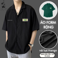 Áo sơ mi nam tay ngắn LẠC LẠC OFFICIAL , sơ mi cộc tay form rộng , vải lụa mango dày dặn