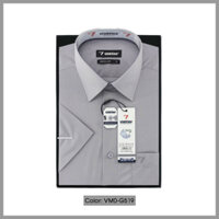 Áo Sơ Mi Nam Tay Ngắn Trơn Màu Vĩnh Tiến Dáng Regular Vạt Ngang 320