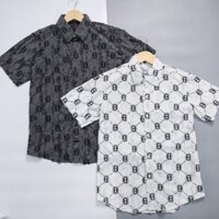 áo sơ mi nam tay ngắn wash rách nhẹ hoạ tiết tinh tế thời trang SK24