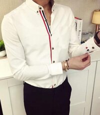 Áo Sơ Mi Nam Trắng Họa tiết - XL