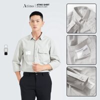 Áo Sơ Mi Nam Trơn ATINO Vải Cotton 100% mềm mịn thoáng mát Form Regular SM3.4473