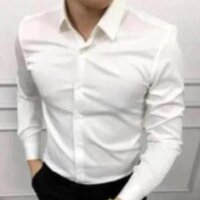 Áo sơ mi nam trơn dài tay Kojiba vải lụa nến không nhăn SML020