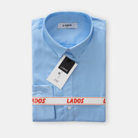 Áo sơ mi nam trơn không nhăn LADOS - 523, Chất vải mềm mát, thấm hút mồ hôi tốt, form slimfit - XANH BIỂN - L