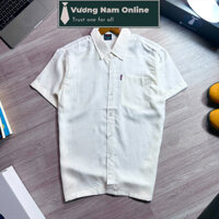 Áo sơ mi nam trung niên chất đũi ngắn tay cao cấp form rộng họa tiết đẹp VNO18