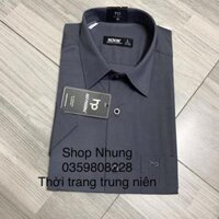 Áo sơ mi nam trung niên cộc tay hàng công ty đẹp ảnh thật - Xám,L