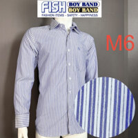 Áo sơ mi nam trung niên công sở form rộng vải KATE họa tiết dài tay VNO113