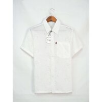 Áo Sơ Mi Nam Trung Niên Vải Đũi Ngắn Tay Vải Mặc Mát Size 80Kg