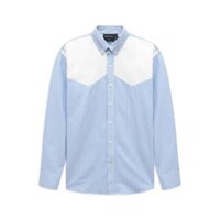 Áo Sơ Mi Nam Upper White Blue Stripes, Chất Vải oxford Thoải Mái,SM0123,SOMEHOW