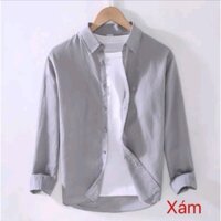 Áo sơ mi nam vải đũi cao cấp kiểu hàn quốc