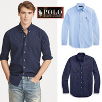 Áo sơ mi nam văn phòng RL Ralph Lauren, tay dài, vải Oxford, áo polo trắng, phong cách Mỹ mới