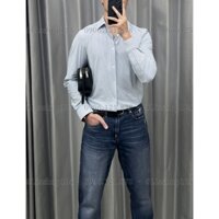 Áo Sơ Mi Nam Zara Authentic Hoạ Tiết Kẻ Xanh, Chất Co Giãn Tốt, Thoải Mái