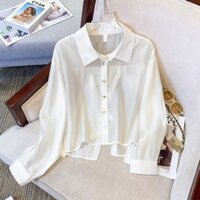 Áo sơ mi ngắn mới cho phụ nữ, áo cardigan mỏng mùa hè, áo nhỏ nhắn