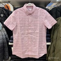 Áo sơ mi ngắn tay kẻ sọc cotton-linen thời trang nam mùa hè mới Baleno 88904013