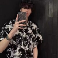 Áo sơ mi ngắn tay mùa hè thời trang trẻ trung có in trừu tượng