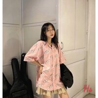 Áo sơ mi ngắn tay Nam Nữ Cổ Vest trắng và đen - Kiểu sơ mi tay ngắn form rộng