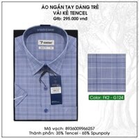 Áo Sơ Mi Ngắn Tay TenCel SlimFit Vĩnh Tiến G124