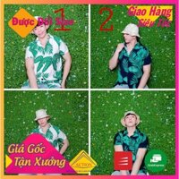 Áo sơ mi nhóm đi biển, sơ mi hoa lá hawail cho nam nữ