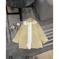 áo sơ mi nhung tăm kèm khăn quàng cổ