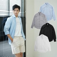 Áo sơ mi NIGO tay dài kẻ sọc oversize chất xốp tơ lụa nhật mặc nhẹ nhàng và thoải mái