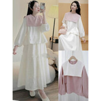 Áo sơ mi nữ A.710, Áo sơ mi dáng babydoll dài tay tay bồng cổ thủy thủ in hoa nổi dễ thương - Shop Chấm Bi